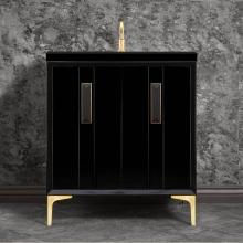 Linkasink VAN30B-020SB-04 - TUXEDO with 8'' Artisan Glass Prism Hardware 30'' Wide Vanity, Black, Satin Br