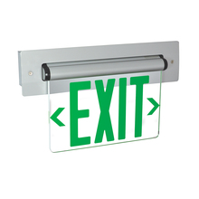 Nora NX-814-LEDGCA - Recessed Adjustable LED Edge-Lit Exit Sign, 2 Circuit, 6" Green Letters, Single Face / Clear
