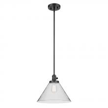 Kichler 43905BK - Avery 11.75" 1-Light Cone Pendant with Clear Seeded Glass in Black