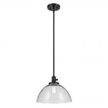 Kichler 43912BK - Avery 11" 1-Light Dome Pendant with Clear Seeded Glass in Black