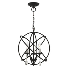 Livex Lighting 40904-04 - 3 Lt Black Convertible Chandelier / Semi Flush