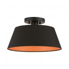 Livex Lighting 51357-04 - 1 Light Black Semi-Flush Mount