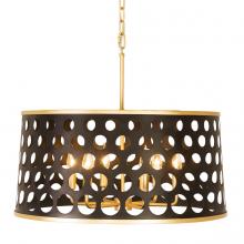 Varaluz 346P06MBFG - Bailey 6-Lt Pendant - Matte Black/French Gold