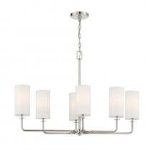 Savoy House 1-1756-6-109 - Powell 6-Light Linear Chandelier in Polished Nickel