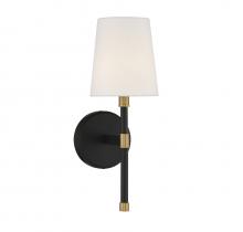 Savoy House 9-1632-1-143 - Brody 1-Light Wall Sconce in Matte Black with Warm Brass Accents