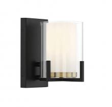 Savoy House 9-1977-1-143 - Eaton 1-Light Wall Sconce in Matte Black with Warm Brass Accents