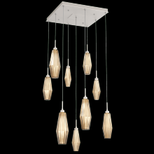 Hammerton CHB0049-09-BS-RB-C01-L3 - Aalto Square 9pc Multi-Pendant