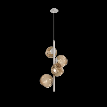 Hammerton CHB0086-T4-BS-FB-001-L3 - Luna 4pc Twisted Vine-Beige Silver-Floret Inner - Bronze Outer-Threaded Rod Suspension-LED 3000K