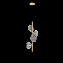 Hammerton CHB0089-T4-GB-S-001-L1 - Mesa 4pc Twisted Vine-Gilded Brass-Smoke Blown Glass-Threaded Rod Suspension-LED 2700K