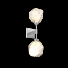 Hammerton IDB0039-02-CS-A-L3 - Gem Double Sconce-Classic Silver-Blown Glass Gem