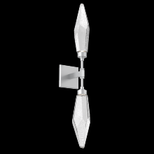 Hammerton IDB0050-02-CS-CC-L3 - Rock Crystal Double Sconce-Classic Silver-Chilled Blown Glass