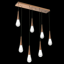 Hammerton PLB0078-07-BB-C-C01-L3 - Raindrop Linear 7 PC.-Burnished Bronze-Blown Glass