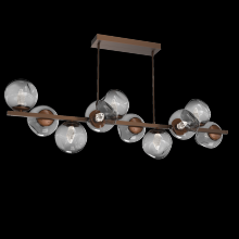 Hammerton PLB0086-T0-BB-GS-001-L1 - Luna 10pc Twisted Branch-Burnished Bronze-Geo Inner - Smoke Outer-Threaded Rod Suspension-LED 2700K