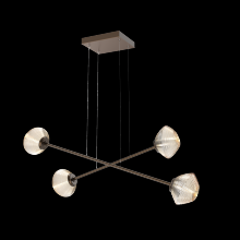 Hammerton PLB0089-M2-FB-A-CA1-L3 - Mesa Double Moda-Flat Bronze-Amber Blown Glass-Stainless Cable-LED 3000K