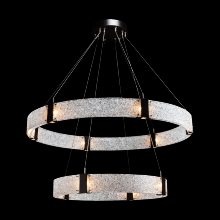 Hammerton CHB0042-2B-BB-CR-CA1-L3 - Two Tier Parallel Ring Chandelier-2B-Burnished Bronze