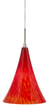 Stone Lighting PD182RDSNMB6M - Pendant Belle Grande Red Satin Nickel E26 Incandescent 60W Monopoint