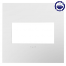 Legrand AWP2GWHW10 - adorne® Gloss White-on-White Two-Gang Screwless Wall Plate with Microban®