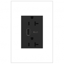 Legrand ARTRUSB206ACG4 - adorne® 20A Tamper-Resistant Ultra-Fast USB Type-A/C Outlet, Graphite