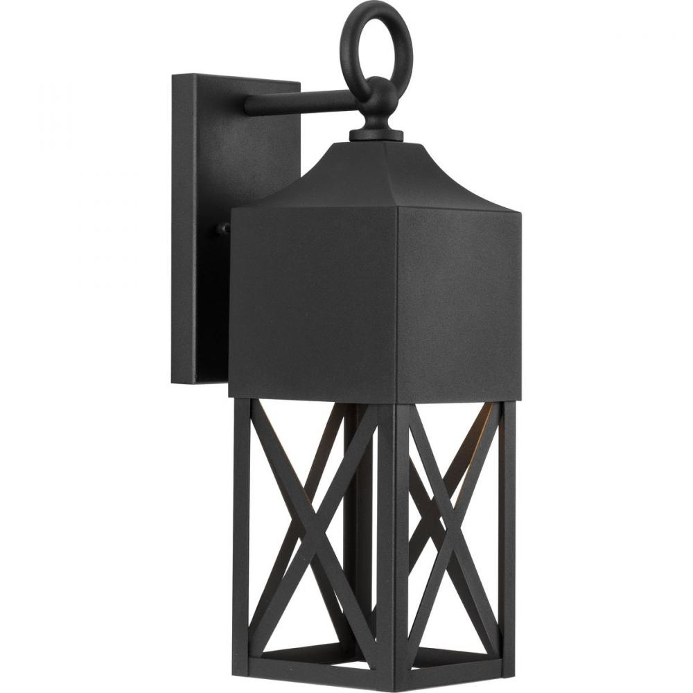 Birkdale Collection One-Light Modern Farmhouse Textured Black  Outdoor Wall Lantern