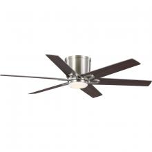 Progress P250099-009-30 - Bexar Collection 54 in. Six Blade Brushed Nickel Modern Farmhouse Ceiling Fan with Integrated LED Li