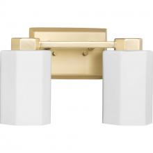 Progress P300477-191 - Estrada Collection Two-Light Brushed Gold Contemporary Bath & Vanity Light