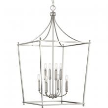 Progress P500371-009 - Parkhurst Collection Eight-Light New Traditional Brushed Nickel Chandelier Foyer Light