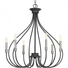 Progress P400030-143 - Whisp Collection Six-Light Graphite Farmhouse Chandelier Light