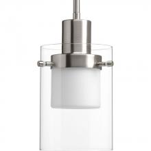 Progress P500000-009-30 - Moderna LED Collection Brushed Nickel Clear Glass Mid-Century Modern Pendant Light