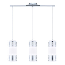 Eglo 200228A - 3x60W Multi Light Pendant w/ Chrome Finish & Matte White Glass w/ Décor