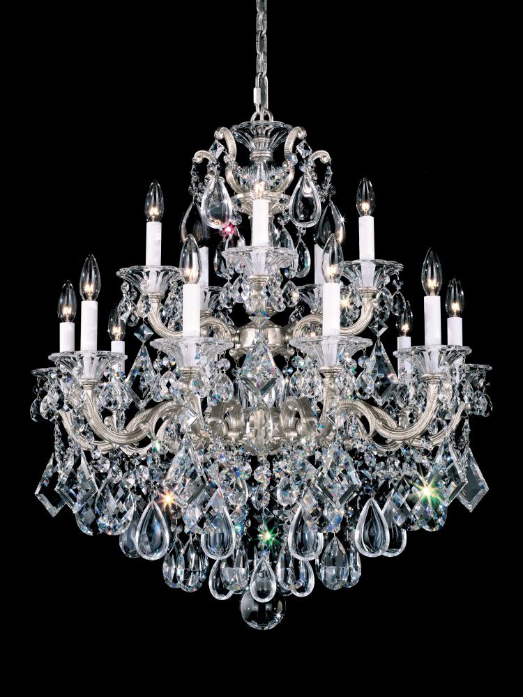 La Scala 15 Light 120V Chandelier in Etruscan Gold with Clear Radiance Crystal