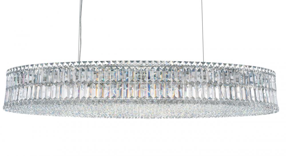 Plaza 9 Light 120V Pendant in Polished Stainless Steel with Clear Crystals from Swarovski