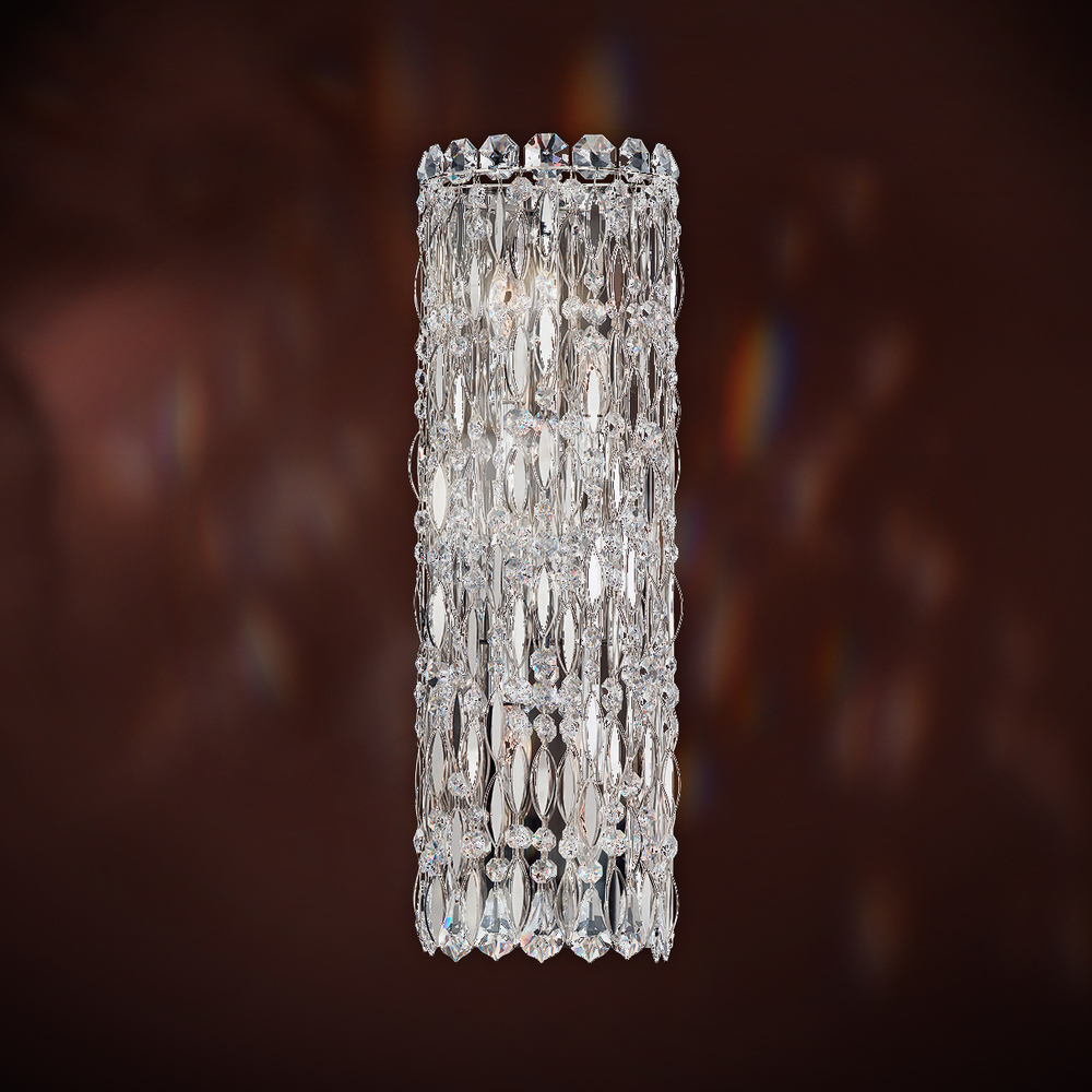 Sarella 4 Light 120V Wall Sconce in Black with Clear Heritage Handcut Crystal
