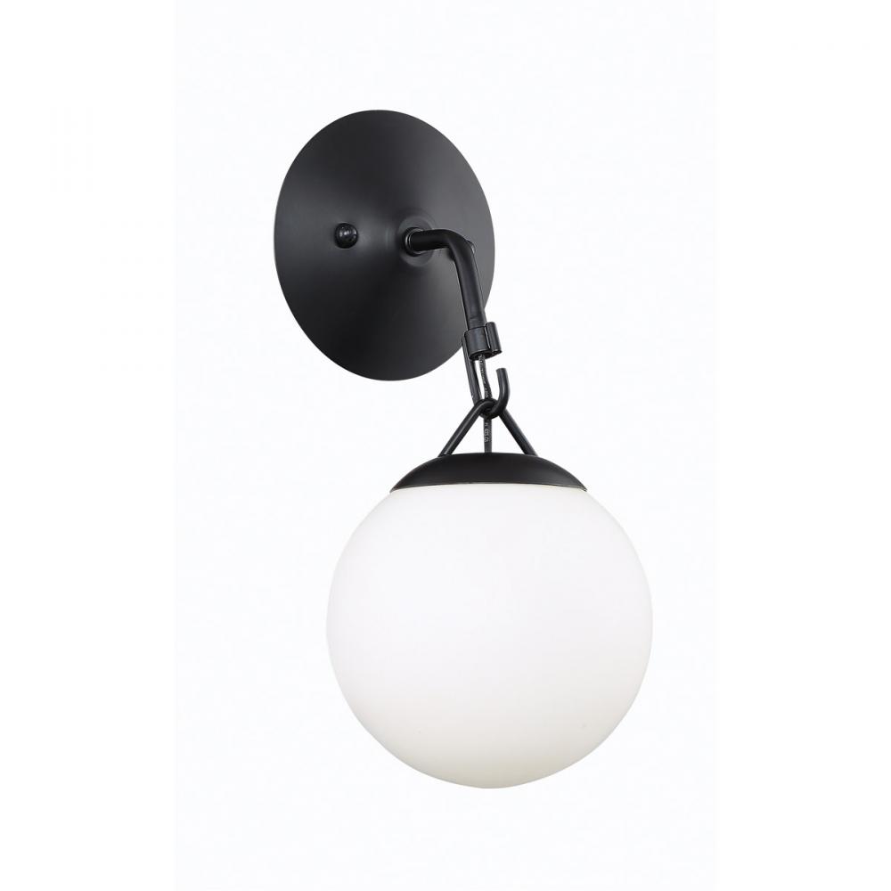 Orion 1 Light Wall Sconce in Flat Black