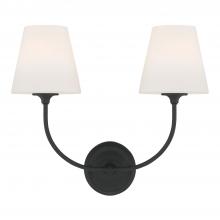 Crystorama 2442-OP-BF - Libby Langdon for Crystorama Sylvan 2 Light Black Forged Sconce