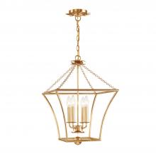 Crystorama 516-GA - Broche 4 Light Antique Gold Mini Chandelier