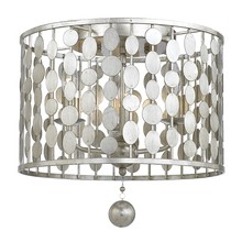 Crystorama 544-SA - Layla 3 Light Antique Silver Ceiling Mount