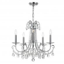 Crystorama 6825-CH-CL-MWP - Othello 5 Light Polished Chrome Chandelier