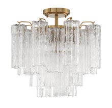 Crystorama ADD-300-AG-CL_CEILING - Addis 4 Light Aged Brass Semi Flush Mount