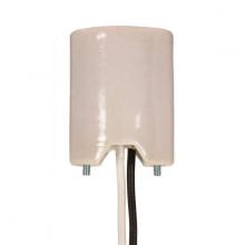 Satco Products Inc. 80/1530 - Keyless Porcelain Mogul Socket, Mounting Screws Held Captive, 2 Wireways, 1/2" Strip Leads