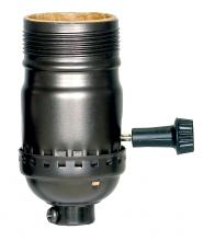 Satco Products Inc. 80/1969 - 3-Way (2 Circuit) Turn Knob Socket With Removable Knob; 1/8 IPS; Aluminum; Dark Antique Brass