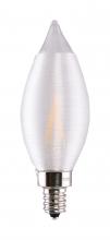 Satco Products Inc. S11302 - 4 Watt CA11 LED; Satin Spun Clear; Candelabra base; 2700K; 120 Volt