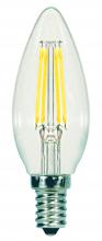 Satco Products Inc. S21706 - 5.5 Watt B11 LED; Clear; Candelabra base; 2700K; 500 Lumens; 120 Volt; 2-Card