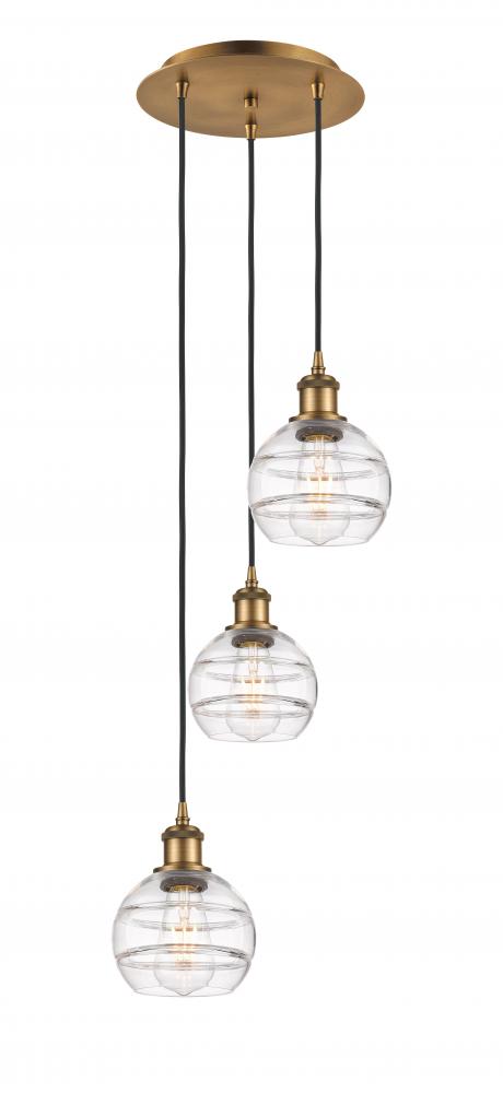 Rochester - 3 Light - 12 inch - Brushed Brass - Cord hung - Multi Pendant