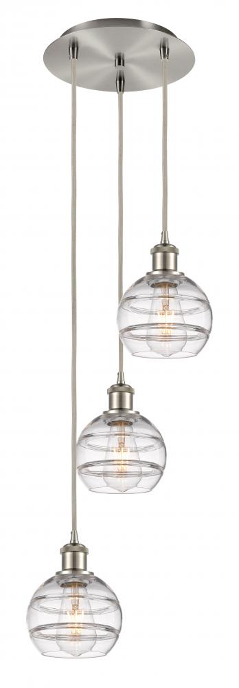 Rochester - 3 Light - 12 inch - Brushed Satin Nickel - Cord hung - Multi Pendant