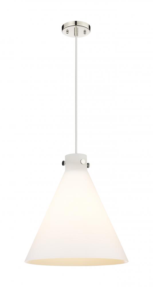 Newton Cone - 1 Light - 18 inch - Polished Nickel - Cord hung - Pendant