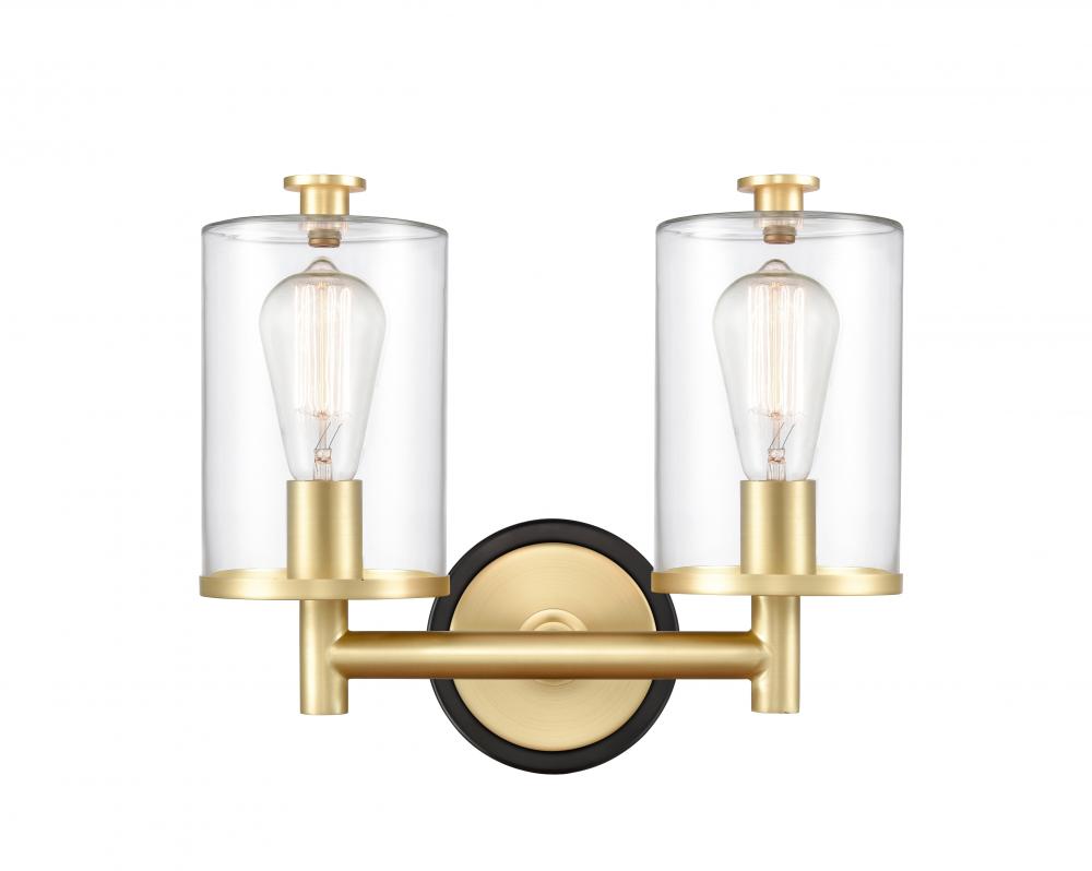 Marlowe - 2 Light - 14 inch - Black Satin Brass - Bath Vanity Light