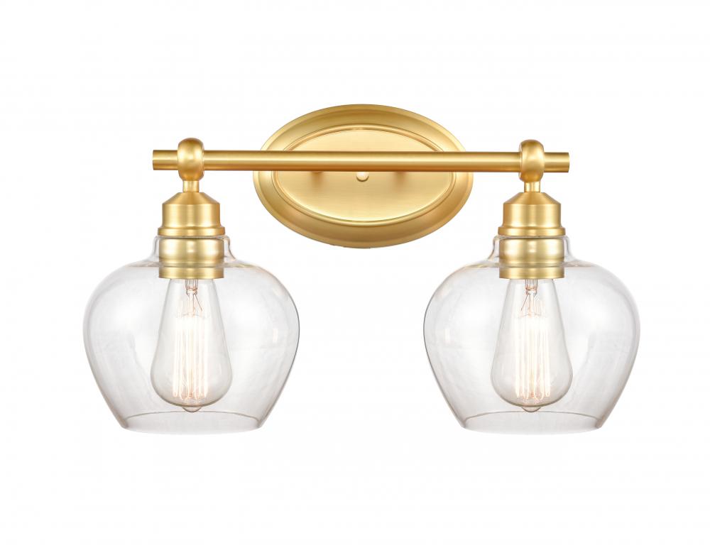 Amina - 2 Light - 17 inch - Satin Gold - Bath Vanity Light