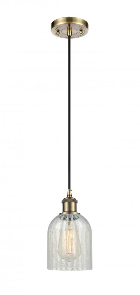 Caledonia - 1 Light - 5 inch - Antique Brass - Cord hung - Mini Pendant