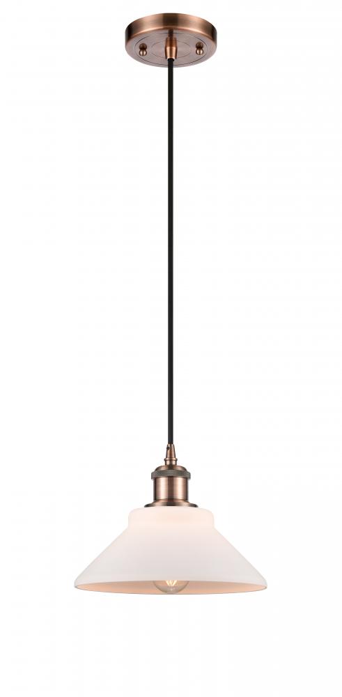 Orwell - 1 Light - 8 inch - Antique Copper - Cord hung - Mini Pendant
