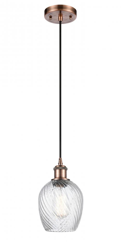 Salina - 1 Light - 6 inch - Antique Copper - Cord hung - Mini Pendant
